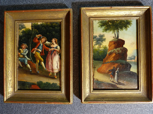 Paire tableau peinture - paire,