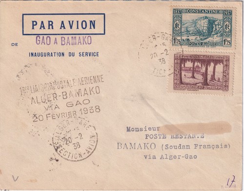 Timbre france courrier alger - france,