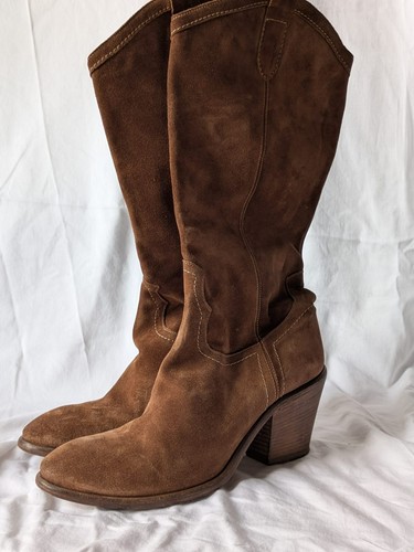 Bottes cuir daim marron