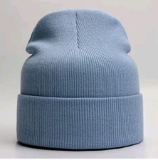 Bonnet Hommes Femmes Hiver Bleu Chaud Doux Extensible Confortable 