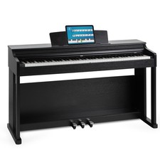 88 Touches Clavier Piano Numerique Electrique avec 3 Pedales 8 Sons et USB Noir
