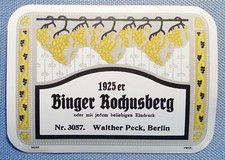 Ancien Musteretikett Étiquette de Vin Binger 1925 Rochusberg Conception Behrens