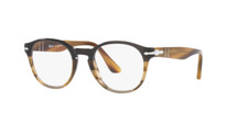 Lunettes De Vue Persol PO 3284V 1135 Noires En Plastique À Rayures Marron 48mm