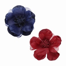 Broche fleur tissu 2 pièces