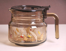 Verseuse pour cafetière LUMINARC vintage 70-80 Tivoli épi de blé verre fumé