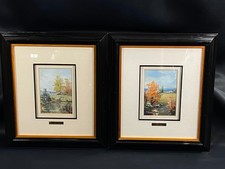 Paire de tableaux aux paysages