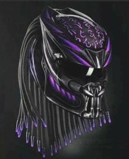 LIVRAISON GRATUITE CASQUE PREDATOR CUSTOM PURPLE FIRE (CERTIFIÉ DOT & ECE )