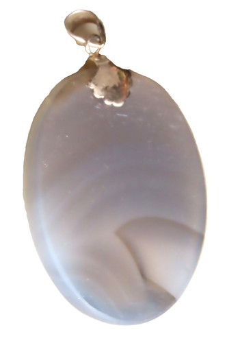 Pendentif agate bandé - , gris