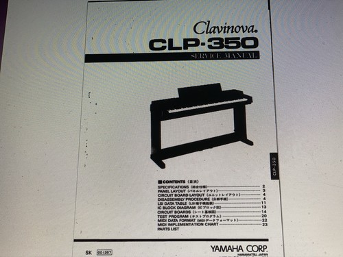 Yamaha clp 350 - service, manual