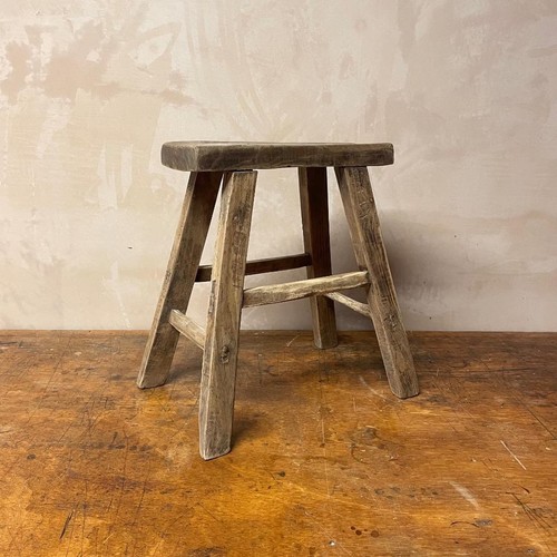 Tabouret bois vintage - tabouret,