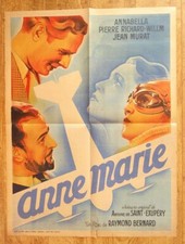 ANNE MARIE Annabelle aviation avion affiche cinema originale 80x60 cm '36 litho
