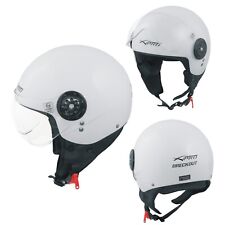 Scooter Casque Moto Ville Jet Demi Anti Scratch Avio Visiere blanc