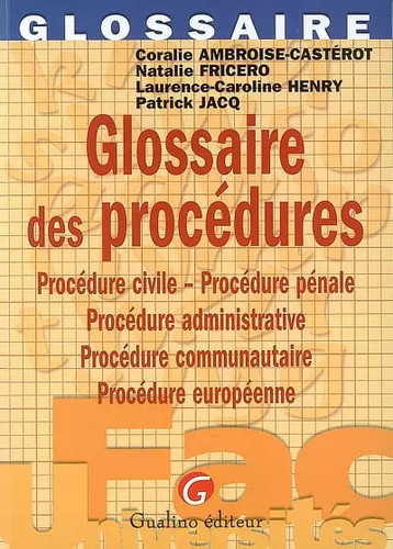 Glossaire des procédures