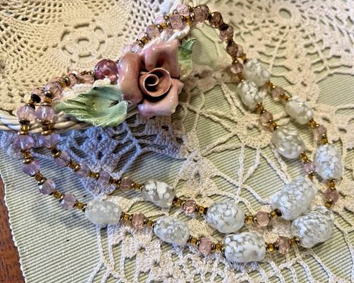 Collier ancien rangs perles - 2,