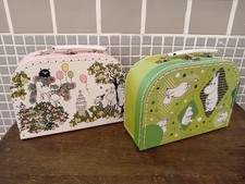 Lot de 2 petites malles en carton Martinex Moomin Finlande rangement jouets neuf