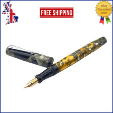 STYLO PLUME VINTAGE MABIE TODD SWAN SAFETY EN MARBRE GRIS OR 14 CARATS FIN NE...