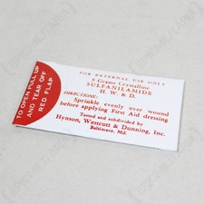 WW2 US Medic Sulfanilamide Paquet - Repro Am?ricain Premiers Soins Arm?e