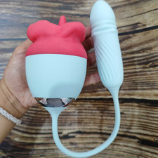 Télescopique Gode Vibromasseur Godemichet Femme Clitoris Lécher Plaisir Sextoy