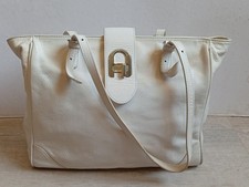 Grand sac Arthur & Aston - porté main ou épaule Cuir Blanc - 30 x 8 x 27 cm 