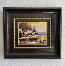 Grand cadre émaux sur cuivre