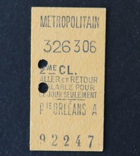 Ancien ticket Paris métro