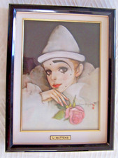 Cadre MIRA FUJITA Rare 3D Offset Lithographie PIERROT Mime Clown