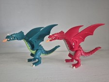PLAYMOBIL CHEVALIER Dragon Viking moyen-âge lot rouge vert petit ANIMAL FANTASY