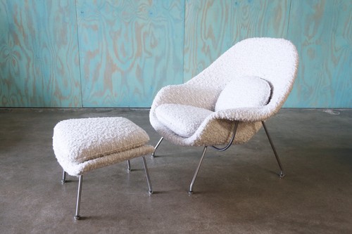 1960s white knoll womb chair - white,