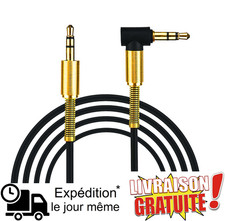 Câble audio Jack 3.5mm Male/Male Stéréo pour Smartphone Casque auto