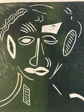 Belle Gravure Portrait Homme Picasso? Lithographie Art À Identifier Linogravure