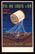 cpa pub machine a coudre fil au louis d or