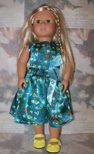 Robe Bleu Feuilles Satinée