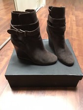 Bottines Compensées MASSIMO DUTTI daim marron  - T 39 Wedge Boots