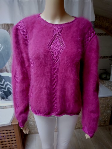 Magnifique pull angora fushia - ,