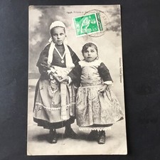 CPA Costume Breton Pont L’Abbé Enfants Bijoux Bretagne Antique Postcard