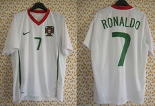 Maillot Portugal Ronaldo #7 Nike 2008 Away Blanc Vintage Jersey shirt - M