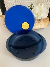 325⚜️ Tupperware Boite Ronde Bleu Pour Micro-Ondes Diamètre 19 Cm