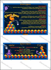 Gottlieb Q*Bert's Quest Cartes Instructions Flipper Pinball Cards ENGLISH