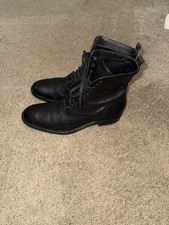 Minelli Black Leather Lace-Up
