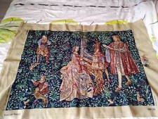 TAPISSERIE MURALE DECORATIVE MEDIEVAL DAME A L'ORGUE/ CANEVAS ROYAL PARIS