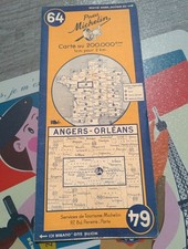 Carte Michelin Ww2 Datée 1945 Jus Angers Orléans 