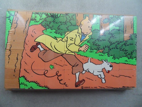 Cube tintin bois marque - tintin, bois,marque