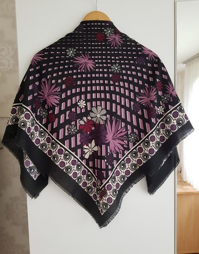 Foulard carré épais noir - , à