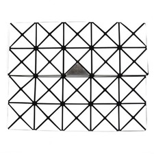 Auth BAOBAO ISSEY MIYAKE Clutch Bag White PVC - r10085i
