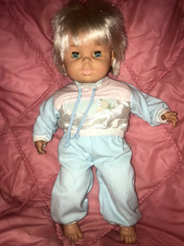 Vds vintage poupée poupon "JESMAR" 1990 47 cm blond yeux bleus habit d'origine