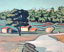 Belle Acrylique Aux Influences Fauve Des Alpillles 1973 /Signé PNJ