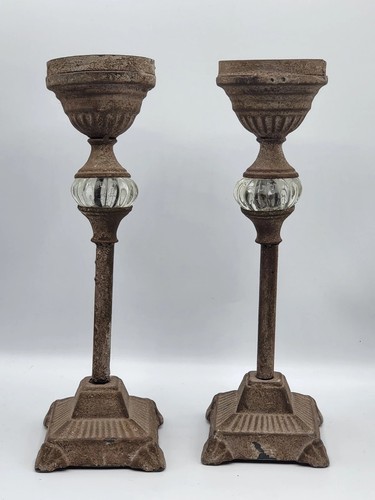Paire bougeoirs anciens - zw, –