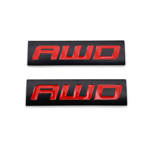 Black red metal awd - black&red, emblem