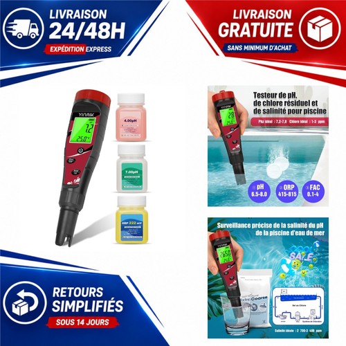 Testeur chlore sel piscine - chlore,