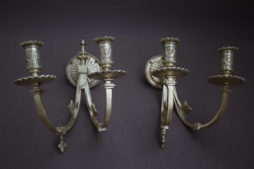 Paire appliques gaz - d'appliques, puis